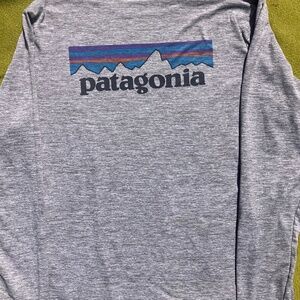 Patagonia Men’s Daily Tech Long Sleeve Top Grey Size M – Outdoor Athletic Perfor